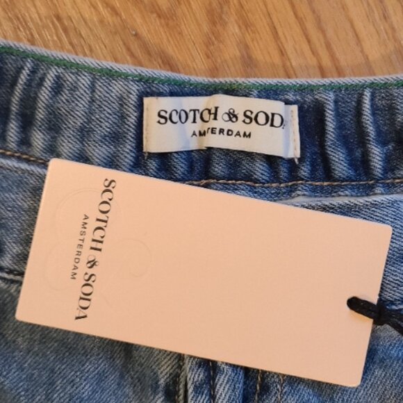 NEW NWT! SCOTCH & SODA THE SHORE PLEATED DENIM CHINO JEANS WIDE LEG HIGH RISE 12 - Picture 7 of 7